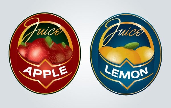 Logotipo de etiqueta de jugo