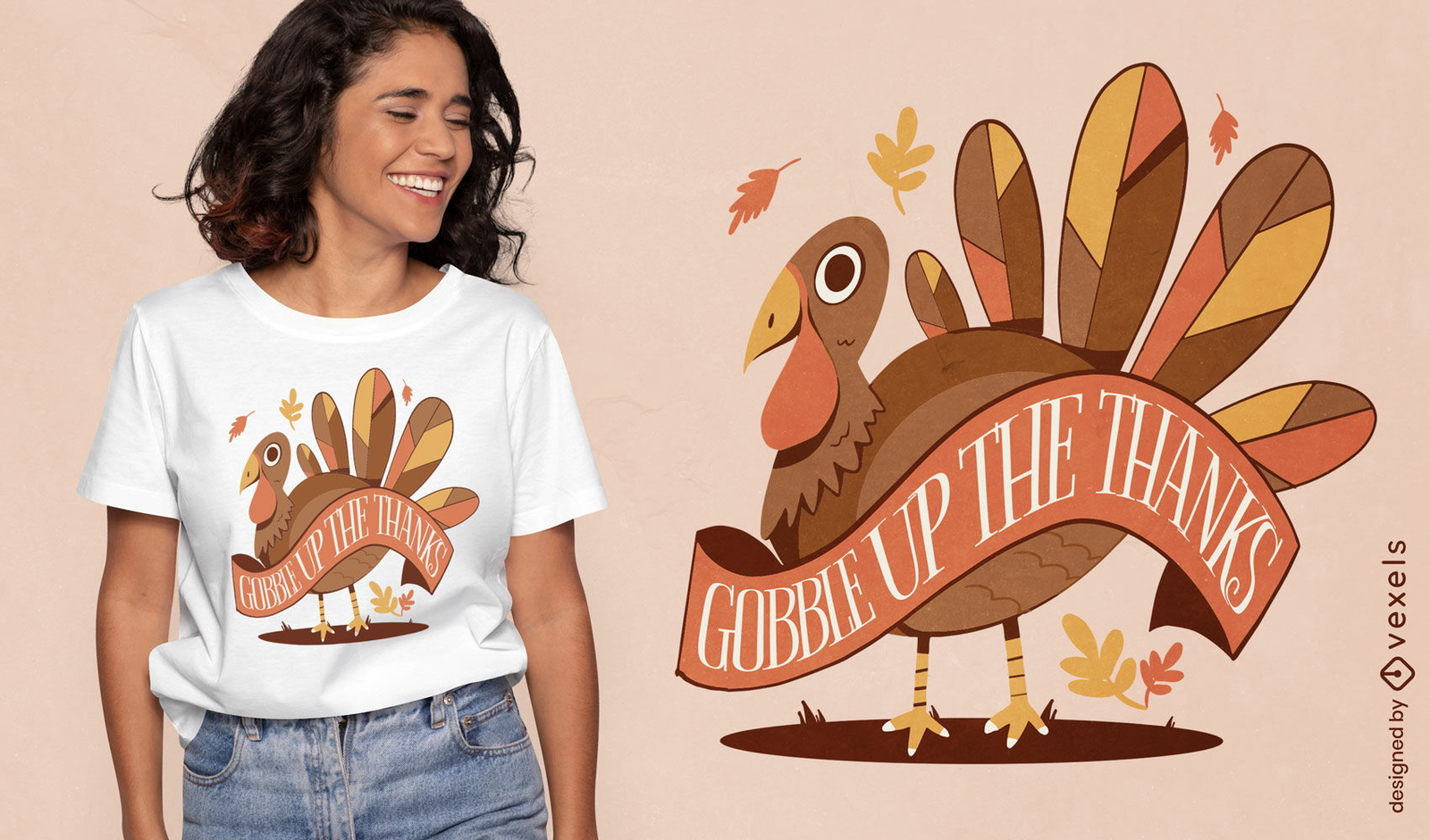 Design de camiseta de ação de graças com bandeira da Turquia