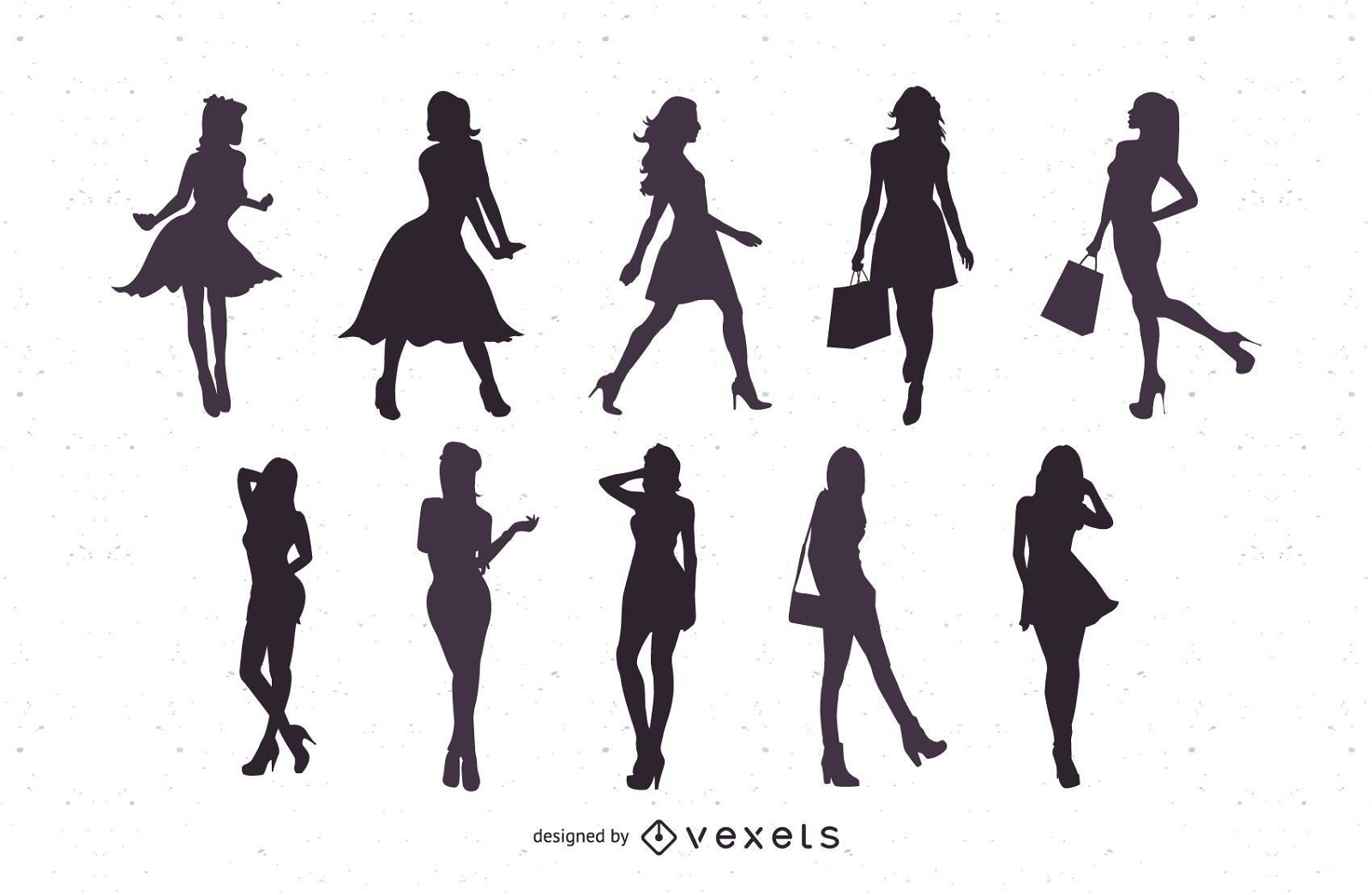 Silhouettes of Beautiful Women in Vector Format 