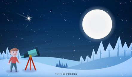 Looking at the Moon on a hill Looking at the Moon on a hill