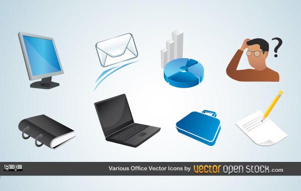Verschiedene Büro-Vektor-Icons Verschiedene Büro-Vektor-Icons