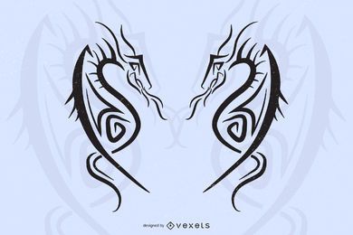 Vector de tatuaje de dragón