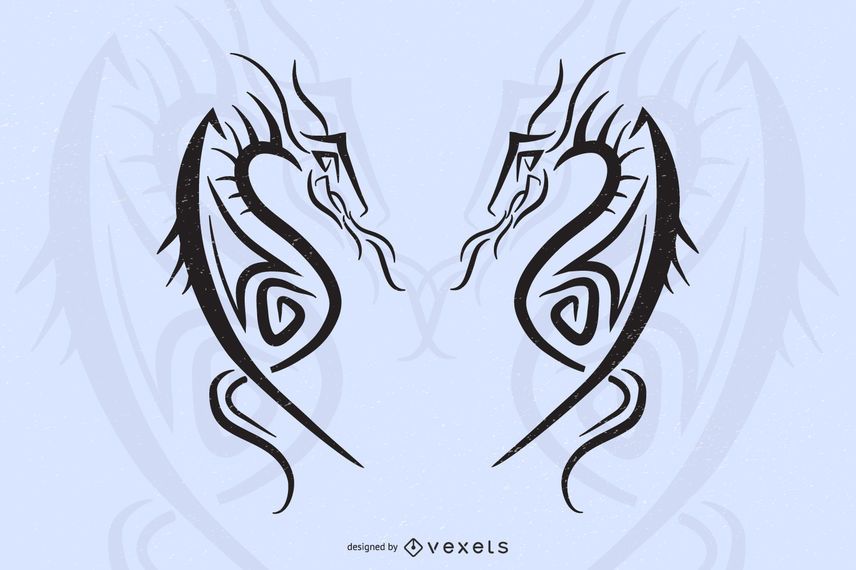 Tatuaje del dragón vector Tatuaje del dragón vector
