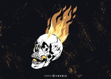 Schädel auf Feuer Vektor