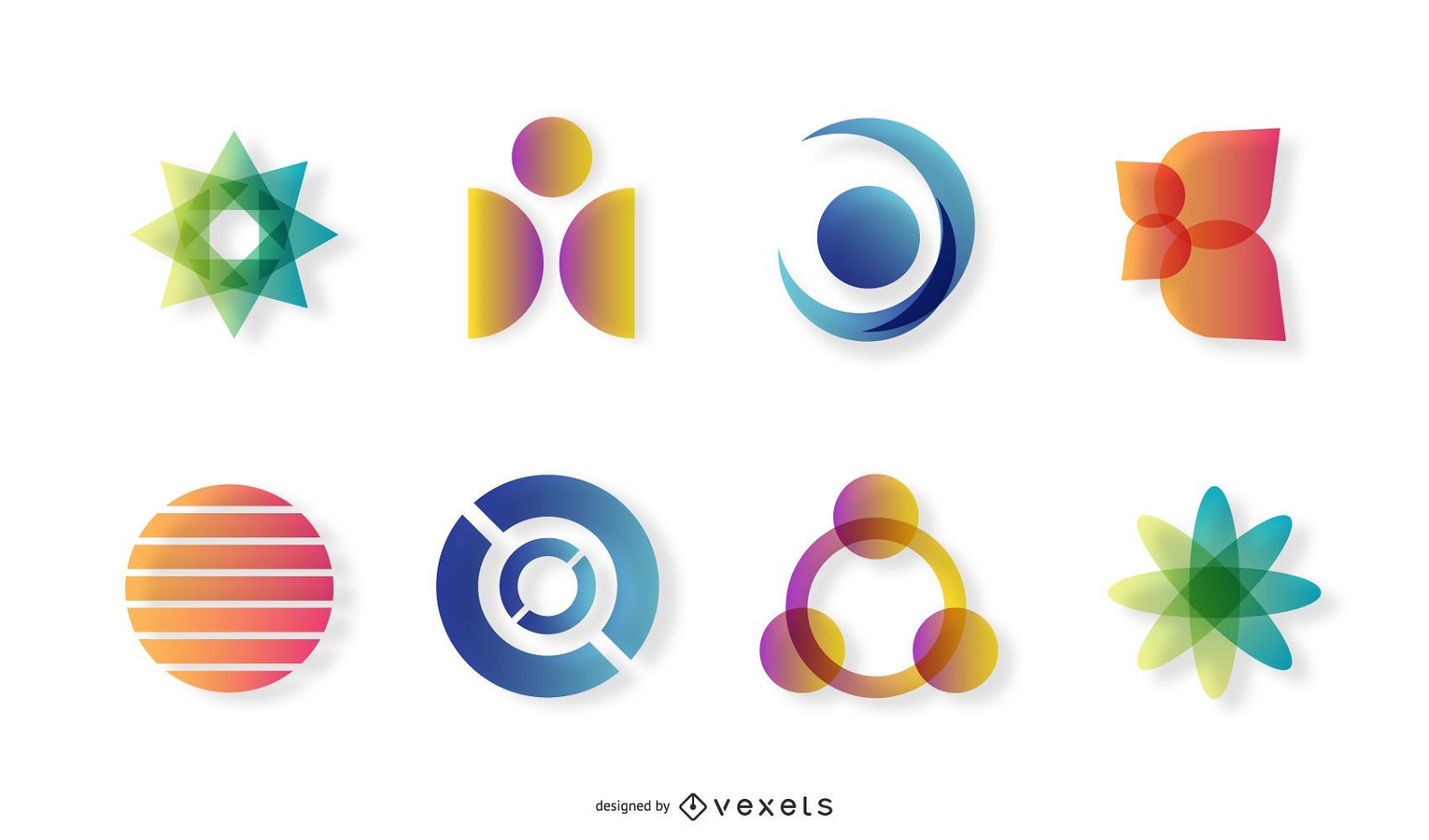 Verschiedene farbige Logos