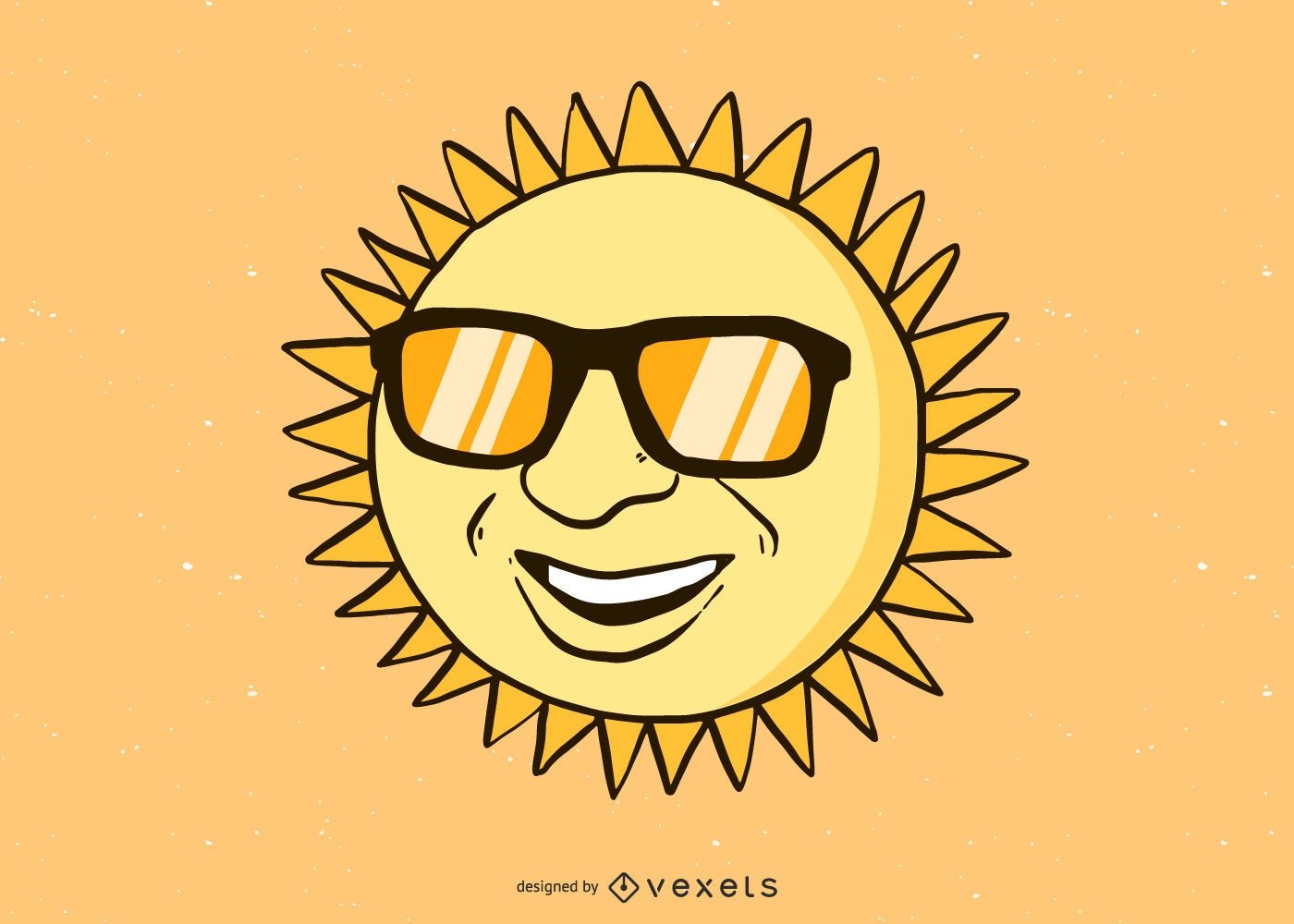 Sun With Glasses Vector