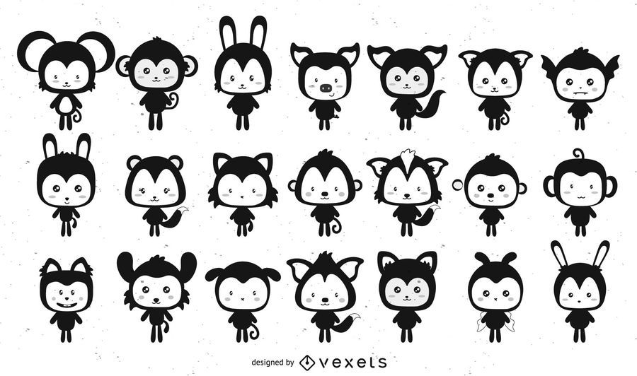 Kawaii Pets Pack Set 21 personajes Kawaii Pets Pack Set 21 personajes