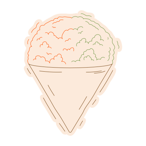 Colorful ice cream scoop illustration design PNG Design
