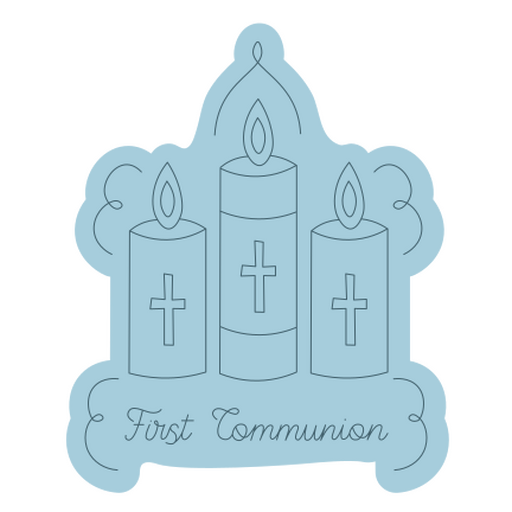 Elegante diseño de vela de primera comunión. Diseño PNG