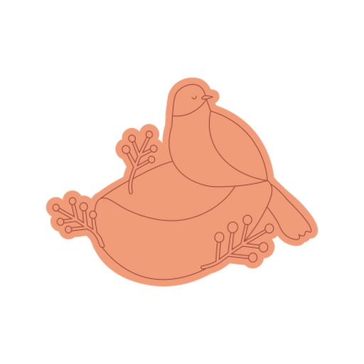 Verspielte Vogelillustration mit Blättern PNG-Design