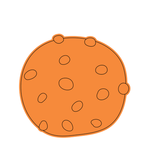 Design gráfico de biscoito laranja brilhante Desenho PNG