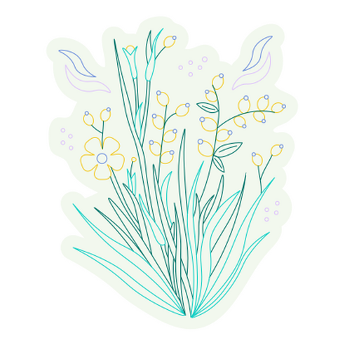 Design de arte floral minimalista para decoração de casa Desenho PNG