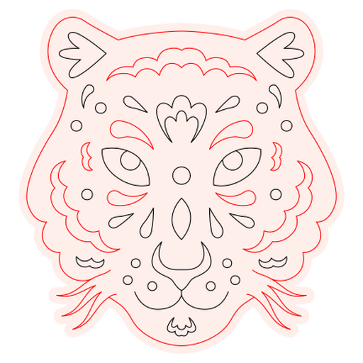 Diseño intrincado de cabeza de tigre Diseño PNG