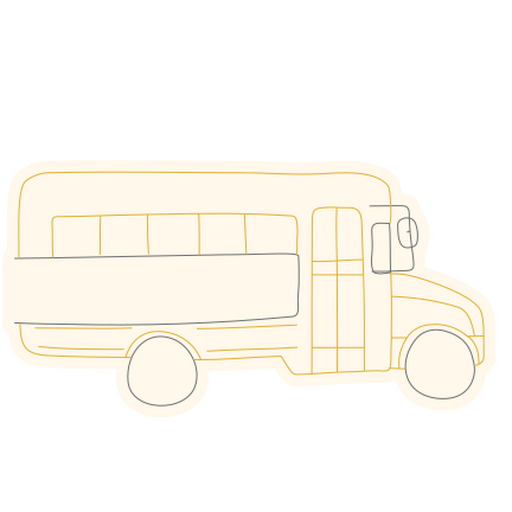 Lindo esquema de un diseño de autobús escolar. Diseño PNG