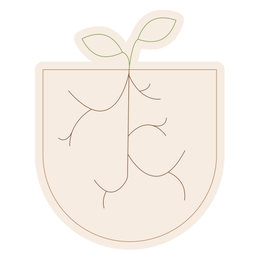 Minimalistische Pflanzenwurzelillustration PNG-Design