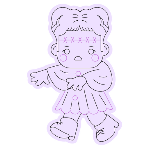Ilustração de personagem de boneca pastel divertida Desenho PNG