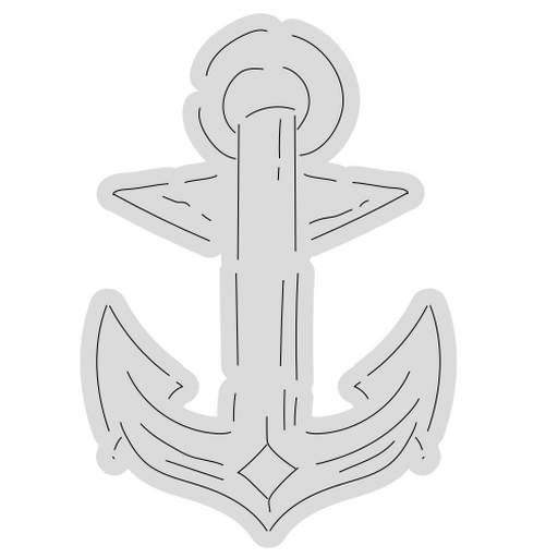 Vintage nautischen Anker Illustrationsdesign PNG-Design