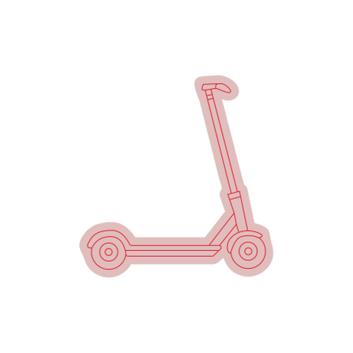 Minimalistische Roller-Umrissillustration PNG-Design