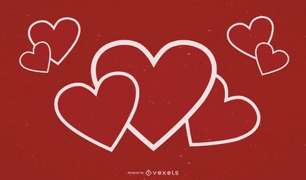 Diseño de fondo delineado corazón