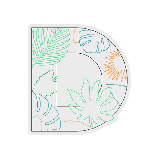Design de monograma de folhas tropicais Desenho PNG