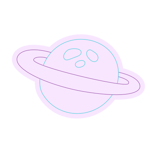 Playful planet and ring design PNG Design