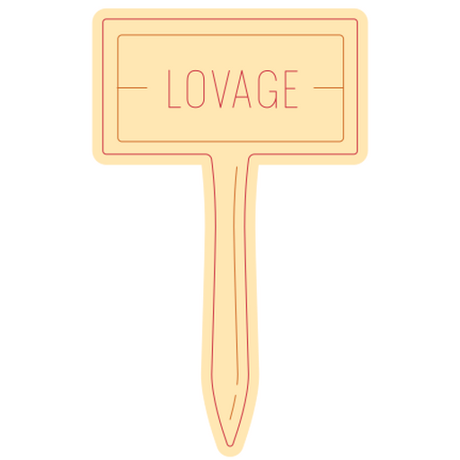 Playful lovage herb garden marker design PNG Design