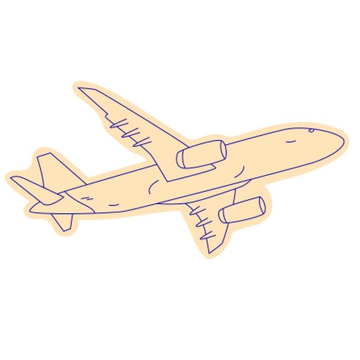 Diseño minimalista de arte lineal de aviones para entusiastas de los viajes. Diseño PNG