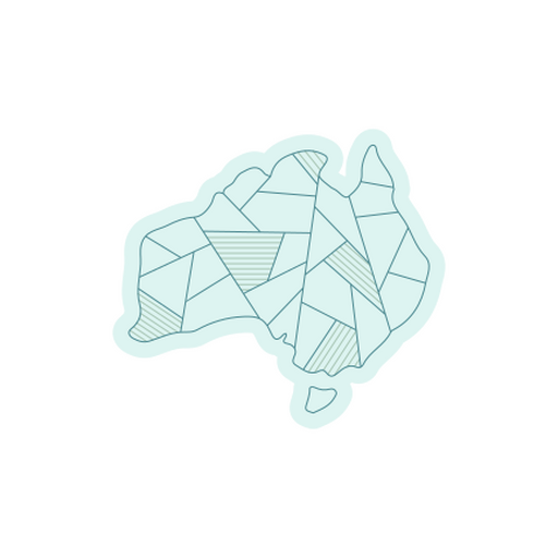 Abstraktes Umrissdesign des australischen Kontinents für kreative Projekte PNG-Design