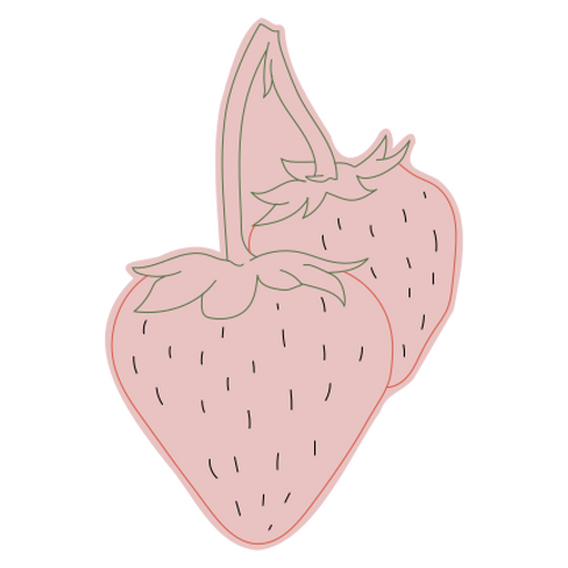 Charming pink strawberry illustration design PNG Design