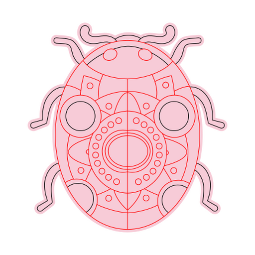 Ilustração geométrica intrincada de joaninha Desenho PNG
