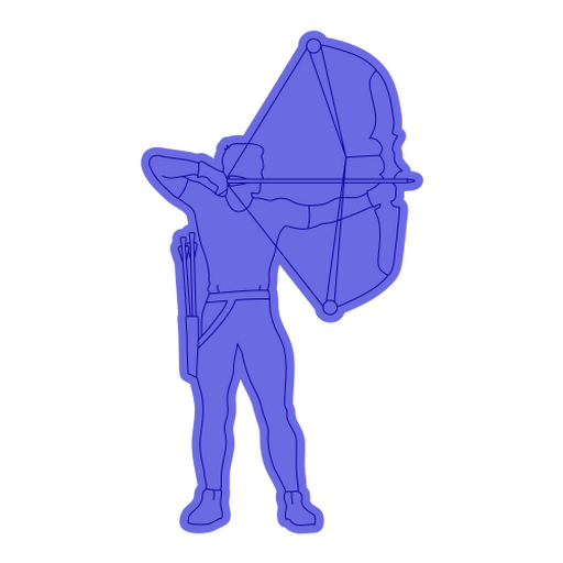 Diseño gráfico de arquero estilizado con arco. Diseño PNG