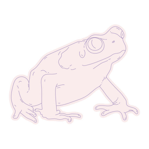 Lindo diseño de anfibio delineado en colores suaves. Diseño PNG