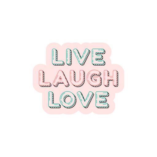 Diseño de cita lúdica que presenta vivir, reír, amar. Diseño PNG