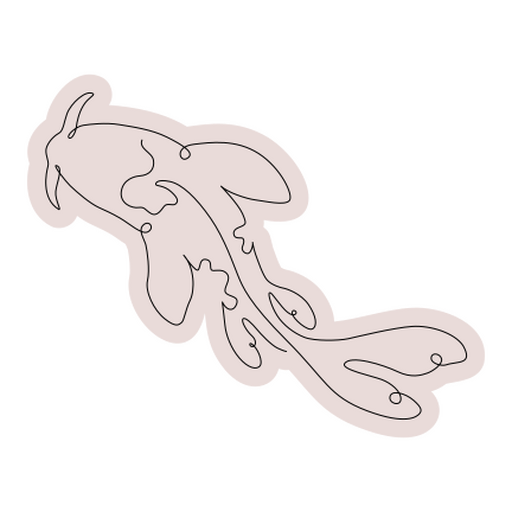 Elegante diseño de pez koi con arte lineal. Diseño PNG