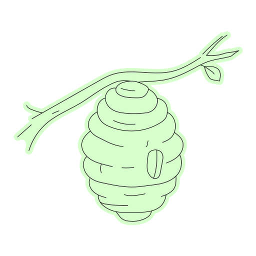 Design minimalista de camiseta com ilustração de favo de mel verde Desenho PNG