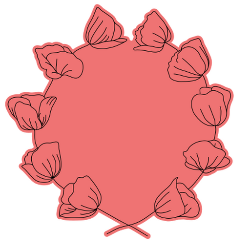 Stilvolles florales Herzranddesign PNG-Design