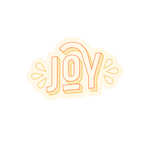 Joyful typography sticker design PNG Design