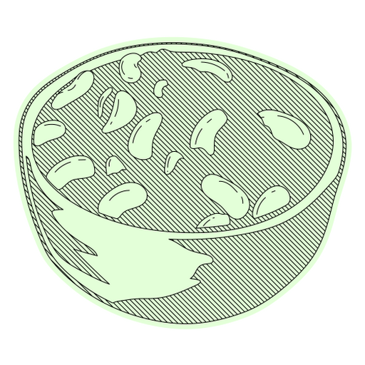 Ilustración elegante de un tazón de frijoles Diseño PNG