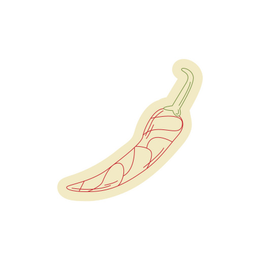Minimalist chili pepper sticker design PNG Design