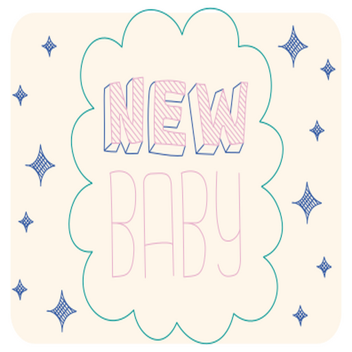 Design lúdico para anúncio de novo bebê Desenho PNG