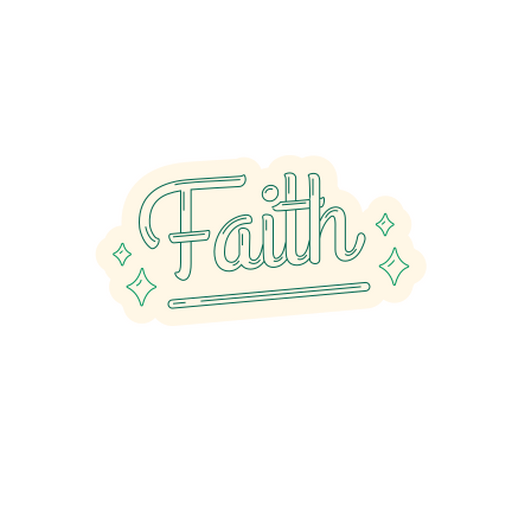 Design elegante de letras de fé Desenho PNG