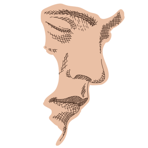 Minimalistisches abstraktes Gesichtsillustrationsdesign PNG-Design