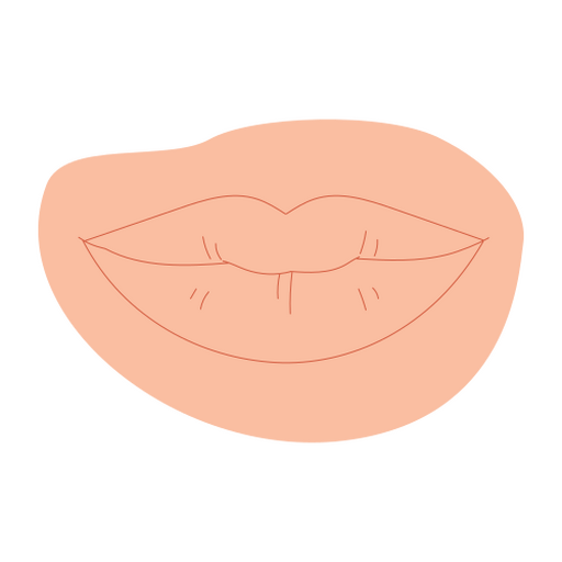 Design minimalista de linhas de lábios Desenho PNG