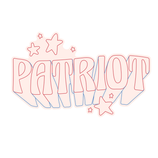 Playful patriot typography design PNG Design