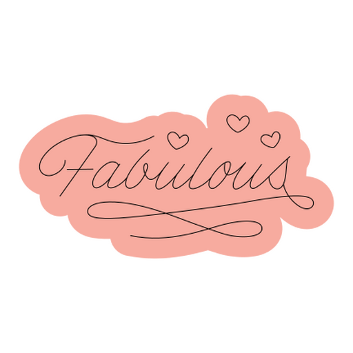 Fabuloso diseño tipográfico con corazones divertidos. Diseño PNG