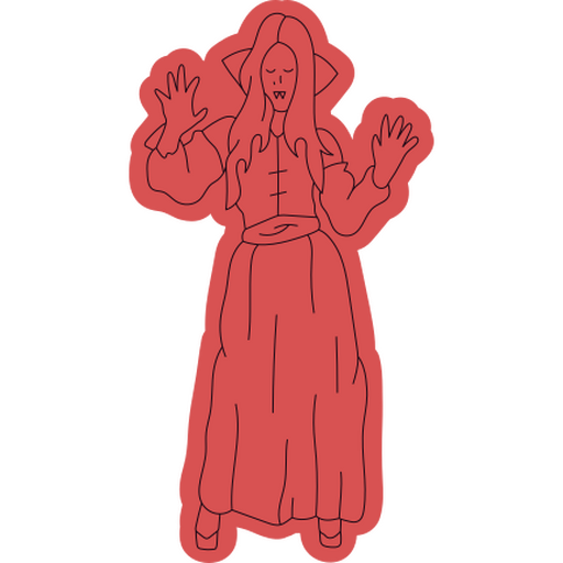 Ilustração de uma vampira assustadora Desenho PNG
