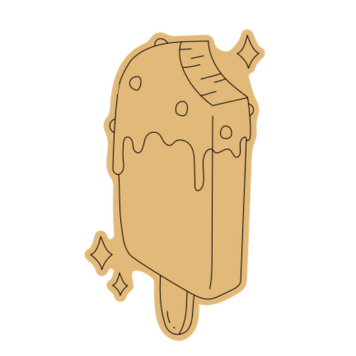 Skurriles, schmelzendes Eis am Stiel-Illustrationsdesign PNG-Design