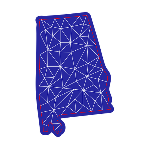 Stylized geometric alabama state design PNG Design