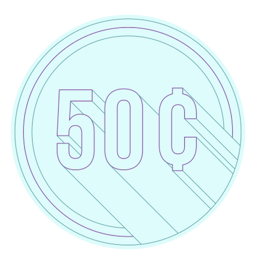 Modern 50 cent coin design PNG Design