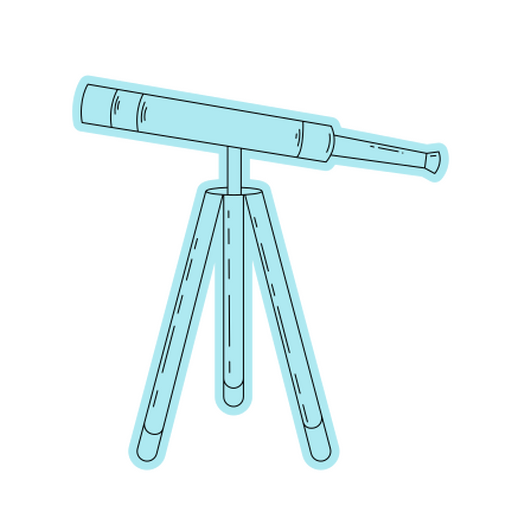 Ilustración elegante de un telescopio Diseño PNG